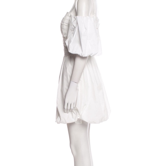 SIMKHAI Sanam Mini Bubble Dress, WHITE off shoulder, size 0 style 223-1129 - Picture 5 of 6